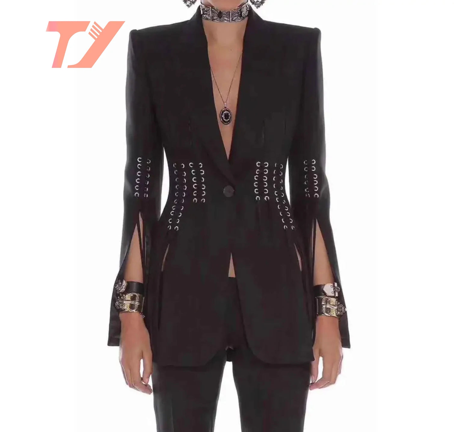 2025 New Arrival Women’s One-Button Split Long Sleeve Suit Jacket