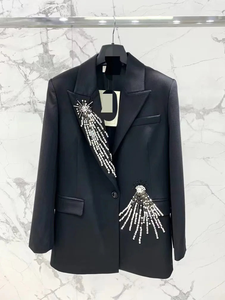 Hot Fashion and Luxury Oversize Rhinestone Beading blazer and Jacket for Women