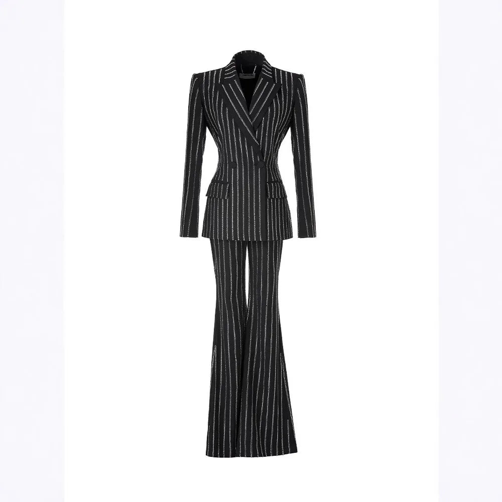 New Style Strong Temperament Women's Clothing High-grade Embroidery Beads Suit Pants Two-piece Suit for Women