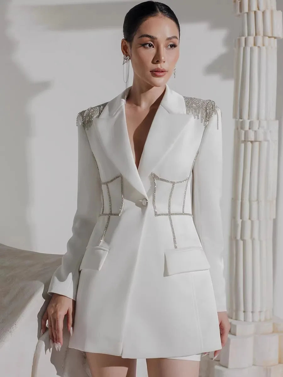 New Diamond High-end Boutique Blazers Coats High Fashion Elegant blazer Jackets Outwear
