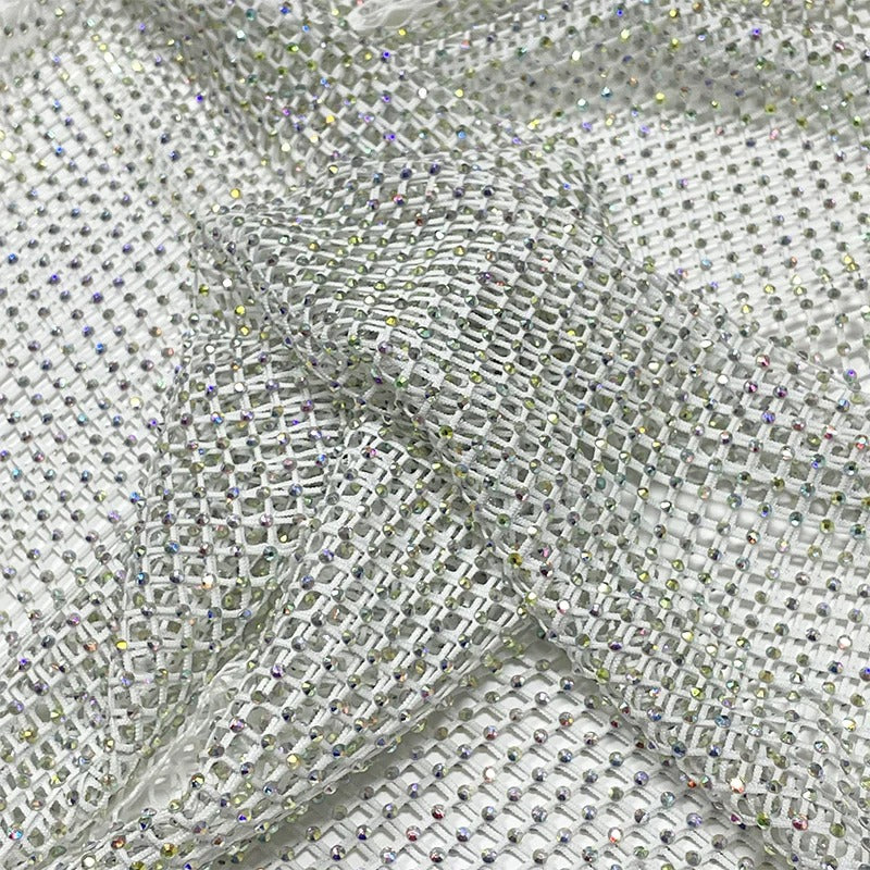 Crystal Embellished Mesh Mini Dress