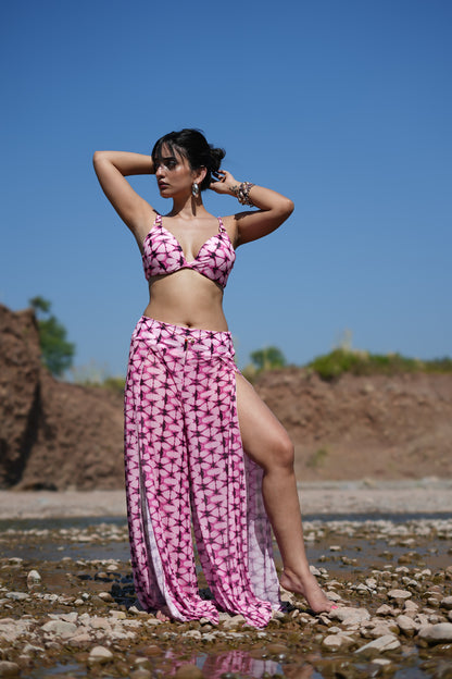 Funwear 3-Pack Push-Up Bikini & Mesh High Waist Pants Set – Stylish Beach Swimwear