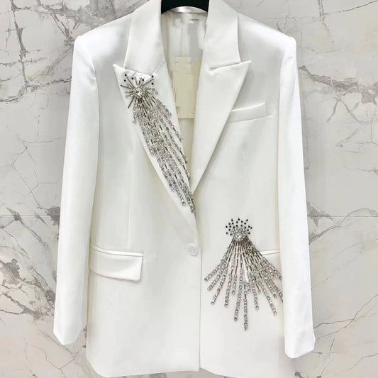 Hot Fashion and Luxury Oversize Rhinestone Beading blazer and Jacket for Women