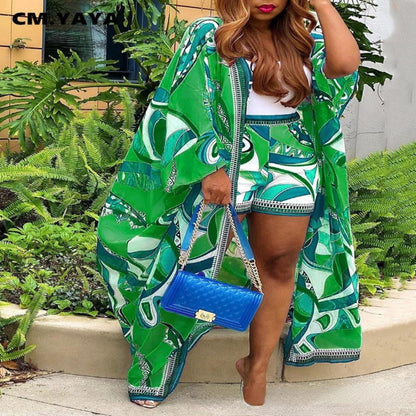 Elegant Paisley 2-Piece Set for Women – Street Shorts Suit & Long Clock Top Matching Set for Beach & Holiday