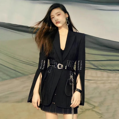 2025 New Arrival Women’s One-Button Split Long Sleeve Suit Jacket