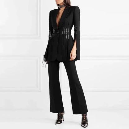 2025 New Arrival Women’s One-Button Split Long Sleeve Suit Jacket