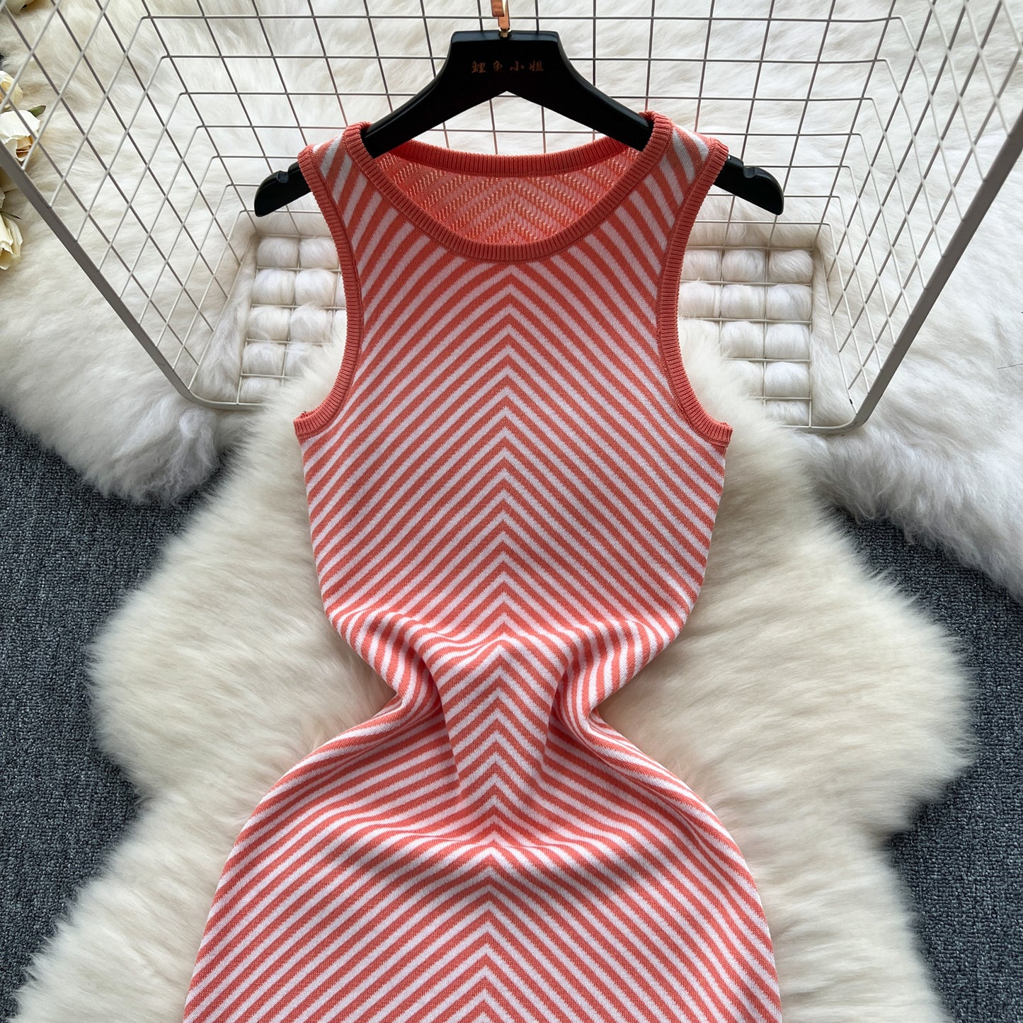 ✨ Chic & Sleek: Striped Sleeveless Bodycon ✨