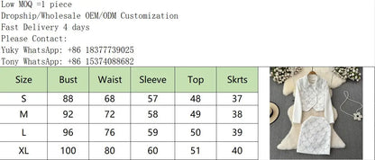 Gold Wind Pearl Chain Set Double Breasted Woolen Coat Skirt Set 2024 Spring and Autumn New Model